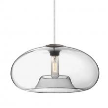 Besa Lighting 1JC-BANA15CL-SN-L - Besa Pendant Bana 15 Satin Nickel Clear 1x60W Medium Base, 15Ft. Cord