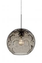 Besa Lighting 1JC-BOMYSM-SN - Besa Bombay Cord Pendant, Smoke, Satin Nickel Finish, 1x60W Medium Base