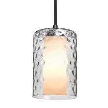 Besa Lighting 1JC-ESACL-BK - Besa, Esa Cord Pendant, Clear, Black Finish, 1x60W Medium Base