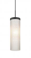 Besa Lighting 1JC-FRIZLN-LED-BK - Besa Friz Cord Pendant, White Linen, Black Finish, 1x9W LED