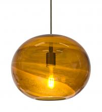 Besa Lighting 1JC-GENOAM-EDIL-BR - Besa, Geno Cord Pendant, Vapor Amber, Bronze Finish, 1x8W LED Filament