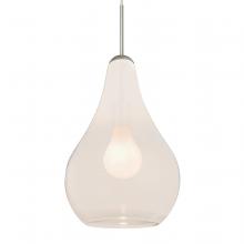Besa Lighting 1JC-LEONMW-SN-L - Besa, Leon Cord Pendant, Milky White, Satin Nickel Finish, 1x60W Medium base, 15Ft Option
