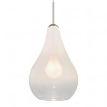 Besa Lighting 1JC-LEONWC-SN-L - Besa, Leon Cord Pendant, Milky White/Clear, Satin Nickel Finish, 1x60W Medium base, 15Ft Option