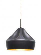 Besa Lighting 1JC-LOTUS-BR-L - Besa Lotus Pendant, Bronze Finish, 1x60W Medium Base, 15Ft. Cord