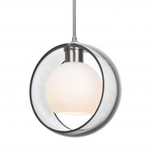 Besa Lighting 1JC-MANACL-SN-L - Besa Mana Pendant, Clear/Opal, Satin Nickel Finish, 1x60W Medium Base, 15Ft. Cord