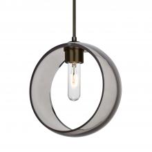 Besa Lighting 1JC-MANASM-BR-NI - Besa Mana Pendant, Smoke, Bronze Finish, 1x60W Medium Base