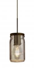 Besa Lighting 1JC-MILO4SM-EDIL-BR-L - Besa Pendant Milo 4 Bronze Smoke 1x5W LED Filament, 15Ft. Cord