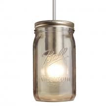 Besa Lighting 1JC-MILO4SM-SN-L - Besa Pendant Milo 4 Satin Nickel Smoke 1x40W Medium Base A15, 15Ft. Cord