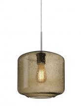 Besa Lighting 1JC-NILES10SM-EDIL-SN-L - Besa Niles 10 Pendant, Smoke Bubble, Satin Nickel Finish, 1x4W LED Filament, 15Ft. Cord