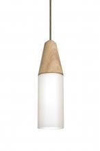 Besa Lighting 1JC-NININA-LED-BR - Besa, Nini Cord Pendant, Natural/Opal, Bronze Finish, 1x9W LED