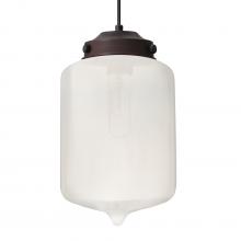 Besa Lighting 1JC-OLINFR-BR-L - Besa Olin Pendant Bronze Frost 1x60W Medium Base T10, 15Ft. Cord
