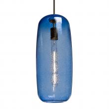 Besa Lighting 1JC-PINOT18BL-BR-L - Besa, Pinot 18 Cord Pendant, Blue Bubble, Bronze FInish 1x60W Medium Base, 15Ft. Cord