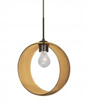 Besa Lighting 1JC-PLATOAM-BR-NI-L - Besa, Plato Cord Pendant, Amber, Bronze Finish, 1x60W Medium Base, 15Ft. Cord