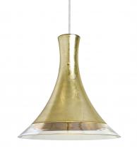 Besa Lighting 1JC-RIOGF-LED-SN - Besa, Rio Cord Pendant, Gold Foil/Clear, Satin Nickel Finish, 1x9W LED