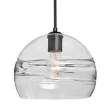 Besa Lighting 1JC-SPIR10CL-BK - Besa Spirit 10 Pendant, Clear, Black Finish, 1x60W Medium Base