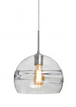Besa Lighting 1JC-SPIR10CL-EDIL-SN-L - Besa Spirit 10 Pendant, Clear, Satin Nickel Finish, 1x8W LED Filament, 15Ft. Cord