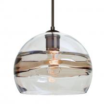 Besa Lighting 1JC-SPIR10SC-BR-L - Besa Spirit 10 Pendant, Smoke/Clear, Bronze Finish, 1x60W Medium Base, 15Ft. Cord