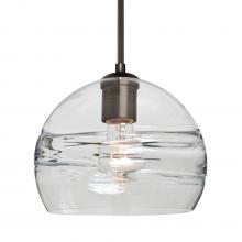 Besa Lighting 1JC-SPIR8CL-BR-L - Besa Spirit 8 Pendant, Clear, Bronze Finish, 1x60W Medium Base, 15Ft. Cord