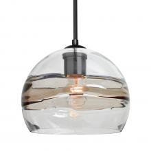 Besa Lighting 1JC-SPIR8SC-BK - Besa Spirit 8 Pendant, Smoke/Clear, Black Finish, 1x60W MAX E26 Base