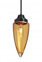 Besa Lighting 1JC-SULUAM-BK - Besa, Sulu Cord Pendant, Amber Bubble, Black Finish, 1x60W Medium Base