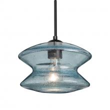 Besa Lighting 1JC-ZENBL-BK - Besa, Zen Cord Pendant, Blue Bubble, Black Finish, 1x60W Medium Base