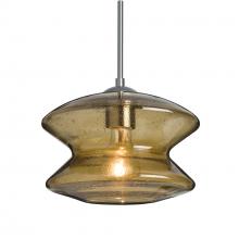Besa Lighting 1JC-ZENLT-SN-L - Besa, Zen Cord Pendant, Latte Bubble, Satin Nickel Finish, 1x60W Medium Base, 15Ft. Cord
