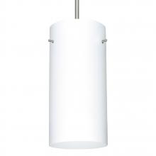 Besa Lighting 1JT-412007-LED-SN-L - Besa Cord Pendant Stilo 12 Satin Nickel Opal Matte 1x11W LED, 15Ft. Cord