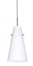 Besa Lighting 1JT-412407-BR-L - Besa Cierro Pendant Bronze Opal Matte 1x100W Medium Base, 15Ft. Cord