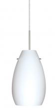 Besa Lighting 1JT-412607-LED-SN-L - Besa Pera 9 LED Pendant Opal Matte Satin Nickel 1x9W LED, 15Ft. Cord