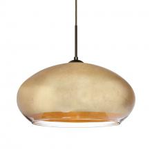 Besa Lighting 1JT-4345GF-LED-BR-L - Besa Brio 14 Pendant Bronze Gold Foil 1x9W LED, 15Ft. Cord