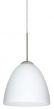 Besa Lighting 1JT-447007-LED-SN-L - Besa Vila LED Pendant Opal Matte Satin Nickel 1x9W LED, 15Ft. Cord