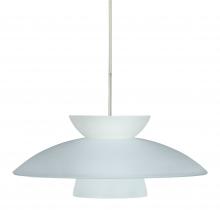 Besa Lighting 1JT-451325-SN-L - Besa Trilo 15 Pendant Satin Nickel Frost 1x75W Medium Base, 15Ft. Cord