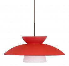Besa Lighting 1JT-451331-LED-BR-L - Besa Trilo 15 Pendant Red Matte Bronze 1x9W LED, 15Ft. Cord