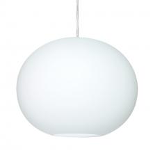 Besa Lighting 1JT-477507-LED-SN-L - Besa Jordo LED Pendant 1JT Opal Matte Satin Nickel 1x11W LED, 15Ft. Cord