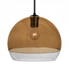 Besa Lighting 1JT-ALLY12AM-BK - Besa, Ally 12 Cord Pendant, Amber/Clear, Black Finish, 1x60W Medium Base