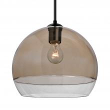 Besa Lighting 1JT-ALLY12SM-BK - Besa, Ally 12 Cord Pendant, Smoke/Clear, Black Finish, 1x60W Medium Base