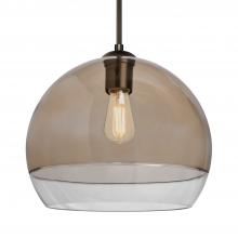Besa Lighting 1JT-ALLY12SM-EDIL-BR-L - Besa, Ally 12 Cord Pendant, Smoke/Clear, Bronze Finish, 1x5W LED Filament, 15Ft. Cord