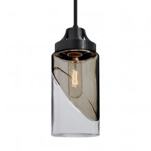 Besa Lighting 1JT-BLINKSM-BK-L - Besa, Blink Cord Pendant, Trans. Smoke/Clear, Black Finish, 1x60W Medium Base, 15Ft. Cord