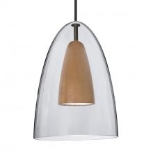 Besa Lighting 1JT-DANOCLMD-LED-BK - Besa, Dano Cord Pendant, Clear/Medium, Black Finish, 1x9W LED