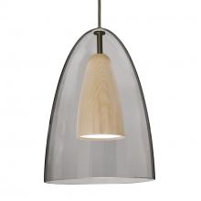 Besa Lighting 1JT-DANOSMNA-LED-BR-L - Besa, Dano Cord Pendant, Smoke/Natural, Bronze Finish, 1x9W LED, 15Ft. Cord