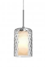 Besa Lighting 1JT-ESACL-LED-SN - Besa, Esa Cord Pendant, Clear, Satin Nickel Finish, 1x5W LED