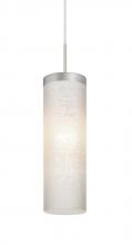 Besa Lighting 1JT-FRIZLN-LED-SN - Besa Friz Cord Pendant, White Linen, Satin Nickel Finish, 1x9W LED