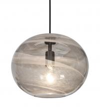 Besa Lighting 1JT-GENOSM-BK - Besa, Geno Cord Pendant, Vapor Smoke, Black Finish, 1x60W Medium Base