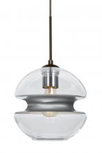 Besa Lighting 1JT-HULA8SL-EDIL-BR - Besa, Hula 8 Cord Pendant, Clear/Silver, Bronze Finish, 1x8W LED Filament