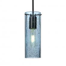 Besa Lighting 1JT-JUNI10BL-BK - Besa, Juni 10 Cord Pendant, Blue Bubble, Black, 1x60W Medium Base