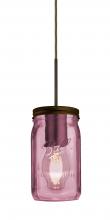 Besa Lighting 1JT-MILO4PL-EDIL-BR-L - Besa Pendant Milo 4 Bronze Purple 1x5W LED Filament, 15Ft. Cord
