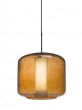 Besa Lighting 1JT-NILES10AO-BR - Besa Niles 10 Pendant, Amber Bubble/Opal, Bronze Finish, 1x60W Medium Base T10