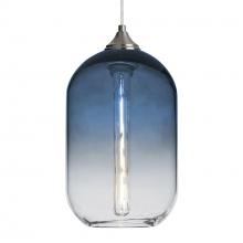 Besa Lighting 1JT-OMEGA12ST-EDIL-SN-L - Besa, Omega 12 Cord Pendant, Steel/Clear, Satin Nickel Finish, 1x5W LED Filament, 15Ft. Cord