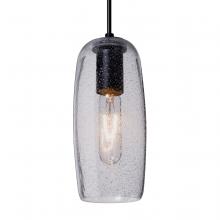 Besa Lighting 1JT-PINOT9CL-EDIL-BK-L - Besa, Pinot 9 Cord Pendant, Clear Bubble, Black FInish 1x4W LED Filament, 15Ft. Cord