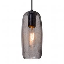 Besa Lighting 1JT-PINOT9SM-BK-L - Besa, Pinot 9 Cord Pendant, Smoke Bubble, Black FInish 1x60W Incandescent, 15Ft. Cord